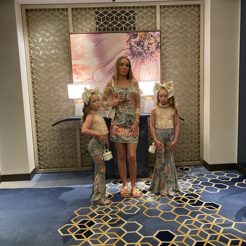 Woman’s blouse in skirt set